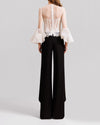 Corseted Tulle Top Paired With Pants