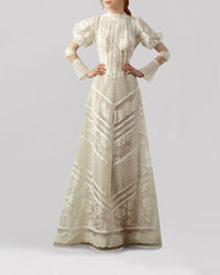 Puffed Long Sleeves Bridal Dress