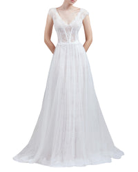V-neck Back Train Dress