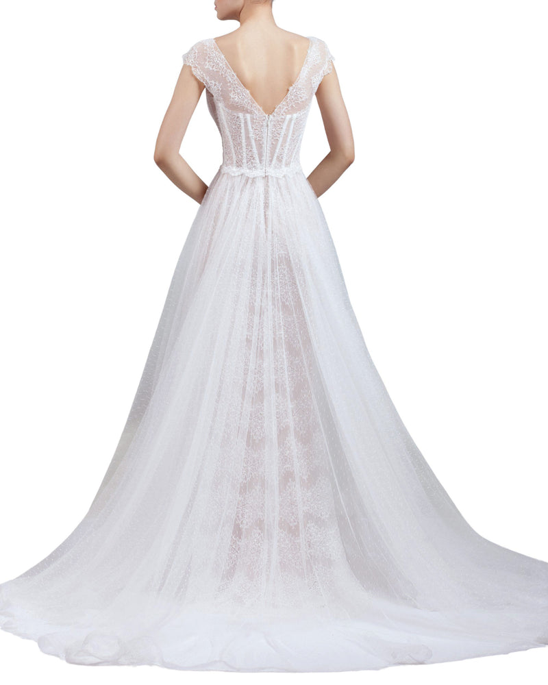 V-neck Back Train Dress