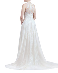 Halter-Neck Guipure Gown