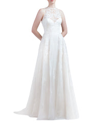 Halter-Neck Guipure Gown