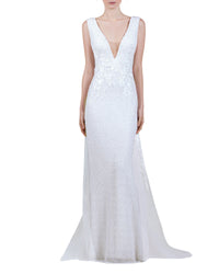 Plunging V-Neckline Gown