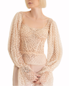 Embroidered Dotted Top with Flared Pant