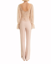Embroidered Dotted Top with Flared Pant